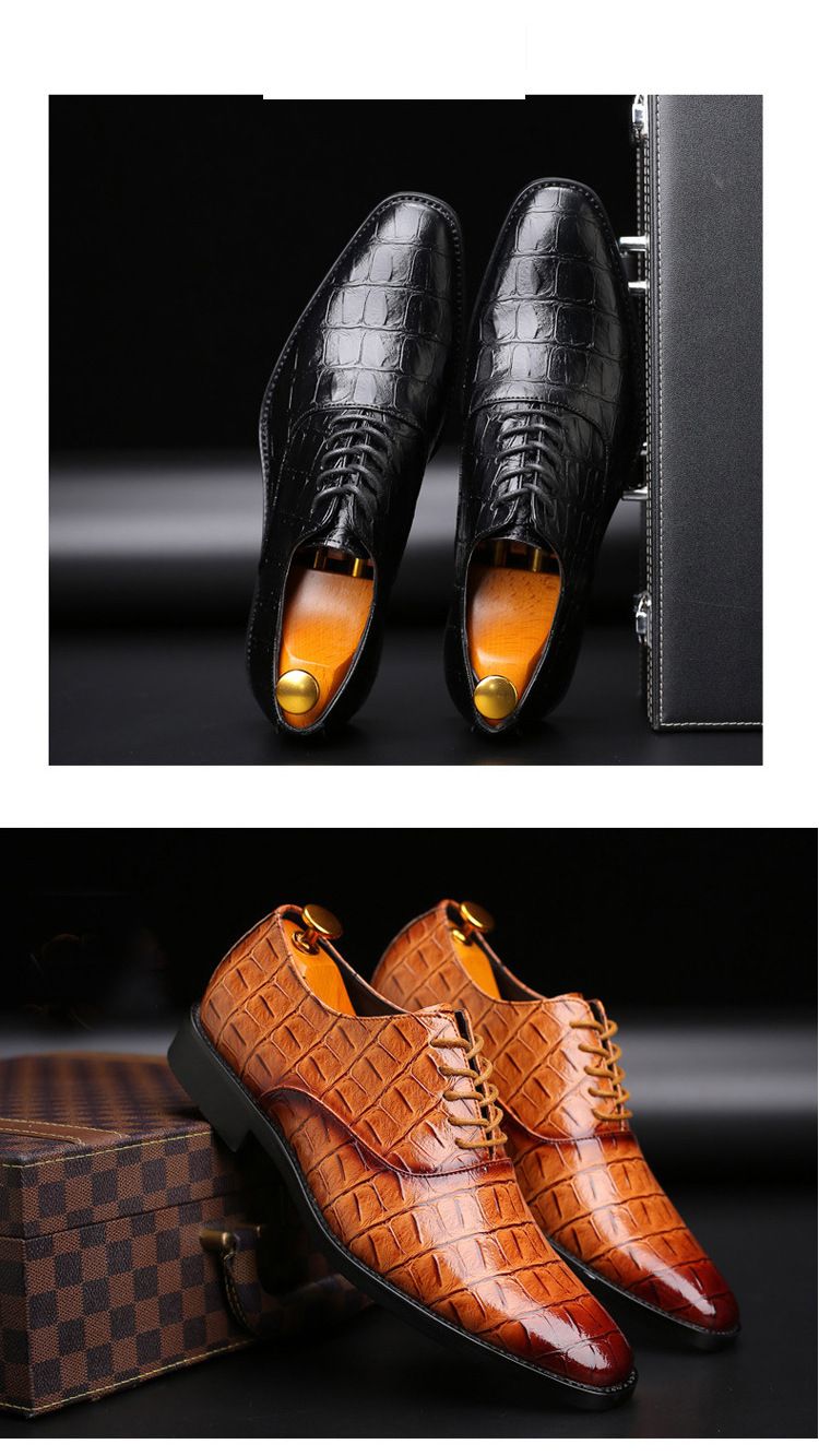 Heren Business Casual Dress Oxfords Formele Veterschoenen voor Kantoor, Feesten en Dagelijks Gebruik_voghion.com