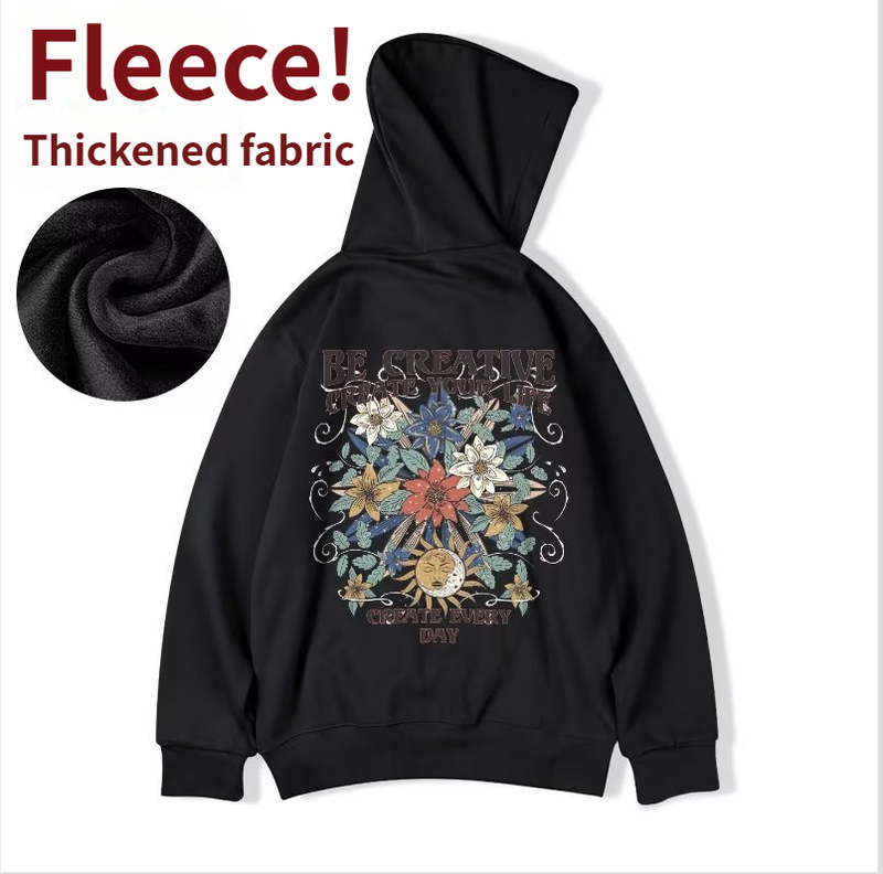 Felpa con cappuccio oversize da uomo, alla moda, in pile, ampia, primavera-autunno, alla moda, taglie forti_voghion.com