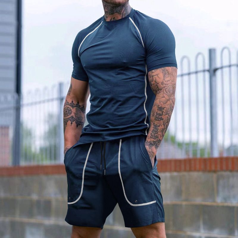 Ensemble de vêtements moulants pour hommes, nouveau Style, course à pied, Fitness, pour l'entraînement et la mise en forme, été 2024_voghion.com
