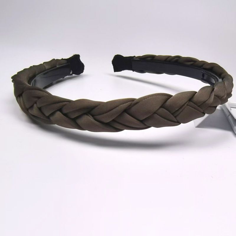 Fascia per capelli intrecciata antiscivolo con dentini, testa di treccia in tessuto versatile e minimalista, fermaglio per capelli a pressione sottile, elegante accessorio per capelli da donna_voghion.com