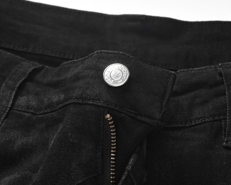 Jeans a gamba larga con motivo a stella a cinque punte, stile High Street, da uomo, lavati e larghi_voghion.com