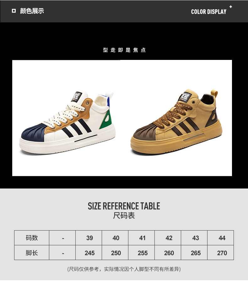 Shoes Men S Spring And Autumn New Thick Bottom Versatile Trendy Shoes Casual White Sneaker Brand Shell Head Sneakers_voghion.com