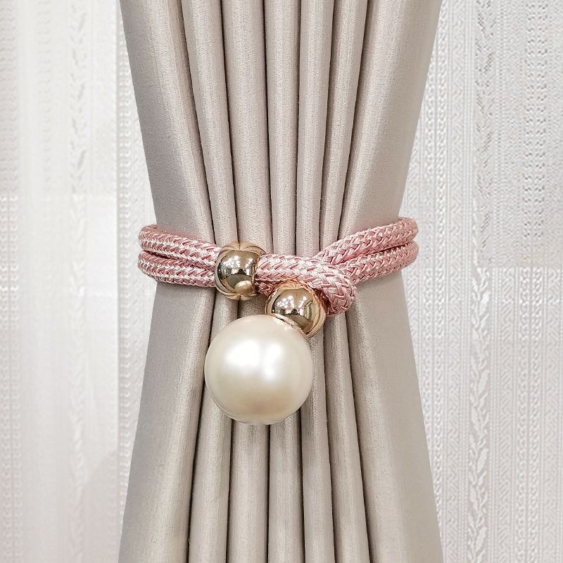 Creative Night Pearl Tiebacks Simple No-Installation Accessories Curtain Ties_voghion.com