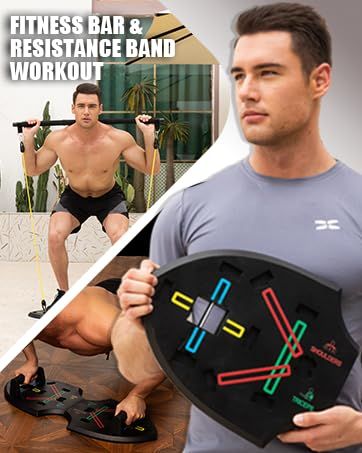 Fitnesssystem: Großes, kompaktes Liegestützbrett, 20-in-1-Liegestützstange für das Heim-Fitnessstudio, Trainingsgerät für den ganzen Körper auf dem Boden für Männer und Frauen, Geschenk für den Freund_voghion.com