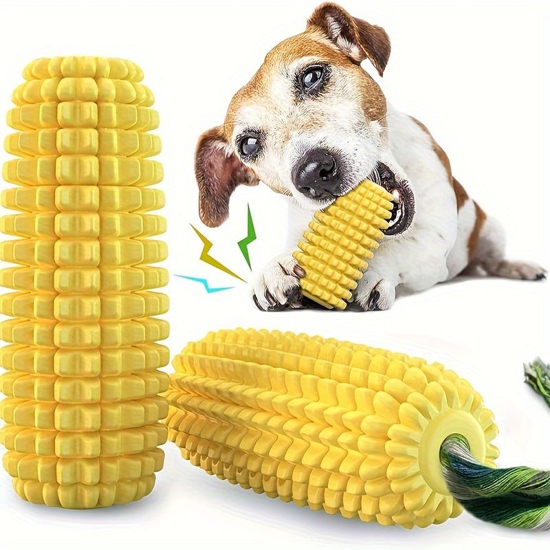 Dog Chew Toys, Puppy Toothbrush Clean Teeth Interactive Corn Toys, Dog Toys Aggressive Chewers Meduium Large Breed_voghion.com