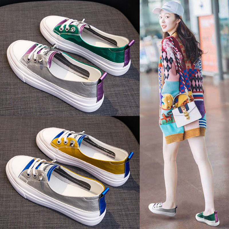 Genuine leather small white for women in spring 2024, new versatile one legged shallow mouth single shoe, cowhide color_voghion.com