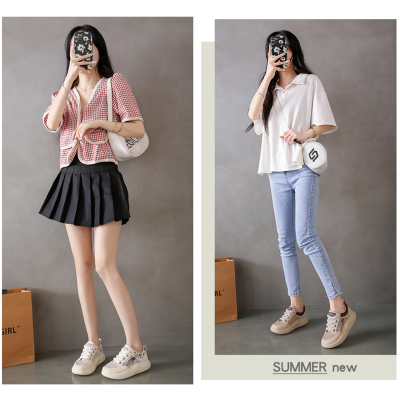 Small White With Hollow Mesh 2024 Women's New Thick Board Soft Sole Casual Shoes_voghion.com