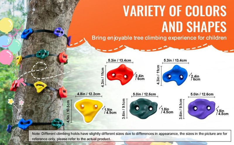 VEVOR Ninja Tree Climbing Kit 12 Tree Climbing Holds 6 Ratchet Straps Outdoor_voghion.com