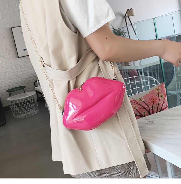 2021 Sommer neue Lippen Mini Make-up kleine Tasche Mode Candy Schulter Umhängetasche Kette Tasche Damentasche_voghion.com