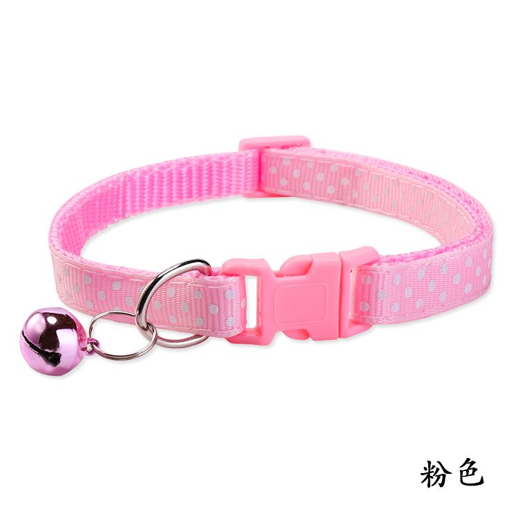 Collare a pois con campanellino per cani Little White Cat 1.0_voghion.com