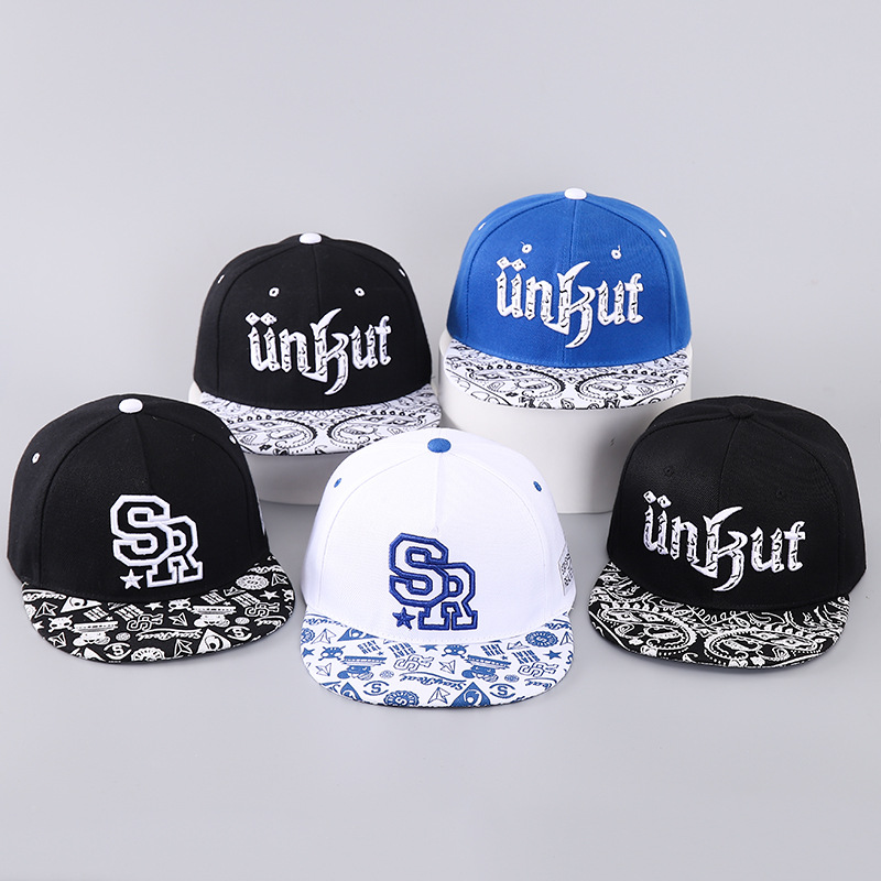 Baseball-Cap der Flat-Serie, personalisierbar, bestickt, Hip-Hop-Cap, Sonnenschutz-Entenschnabel-Cap mit großer Krempe_voghion.com