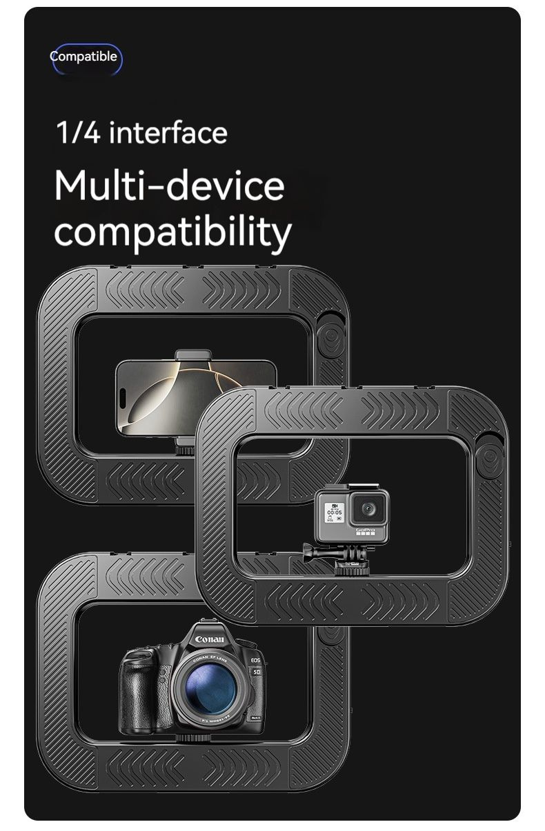 3-Color Dimming, Ring Rabbit Cage Fill Live Broadcast Photography Light With Bluetooth Selfie Reverse Charging_voghion.com