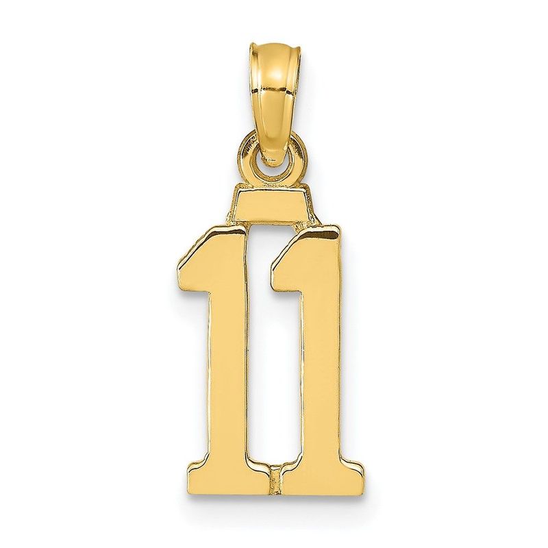 14k Polished Number 11 Pendant_voghion.com