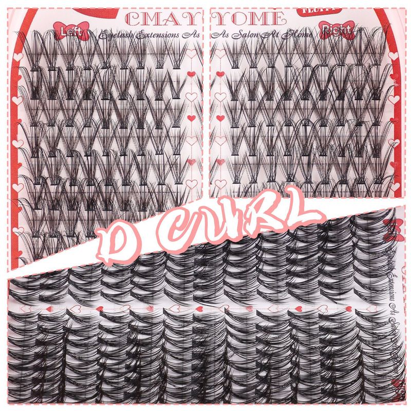 False Eyelashes Single Cluster Segmented D Curved Curled False Eyelashes Set 8 16mm Classic Natural Thick Eyelashes_voghion.com