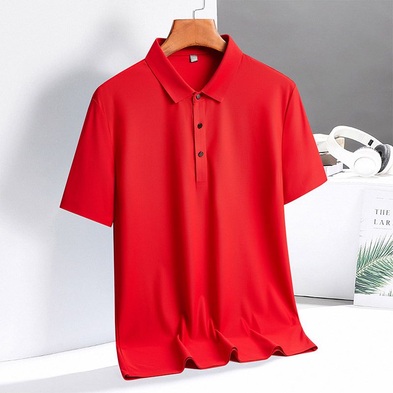 Seamless Seamless Hot Pressed Ice Polo Shirt T Korean Version Short Sleeved T-Shirt For Summer New Men's Team Wear Print_voghion.com