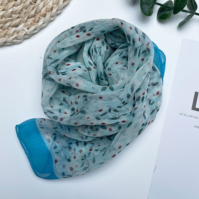 Sciarpa sottile Four Seasons per donna, scialle lungo e versatile in seta di gelso di alta qualità, sciarpa di garza, telo da mare_voghion.com