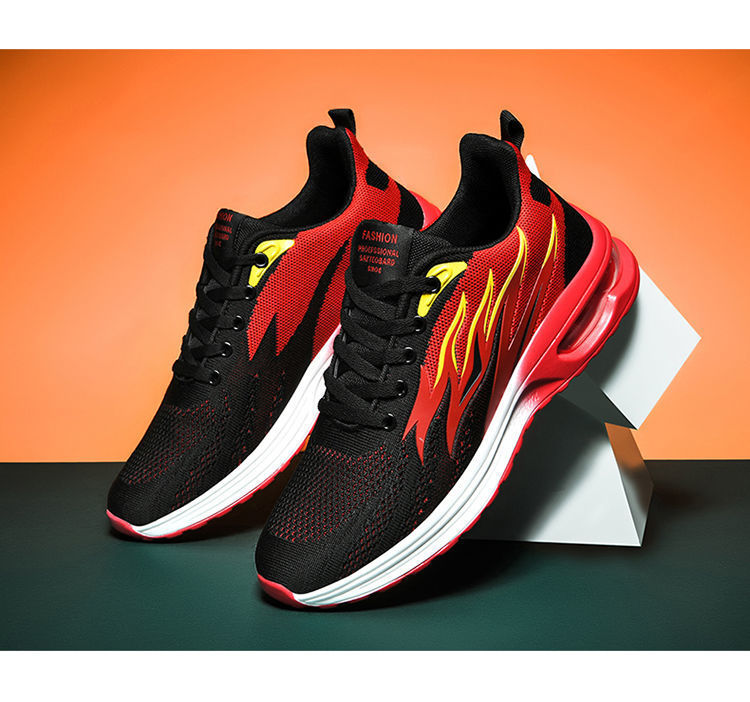 Men's Flame Cushion Running Shoes - Lightweight & Breathable With Soft Sole For Maximum Comfort (Trend Shock Absorption Gym & Jogging)_voghion.com
