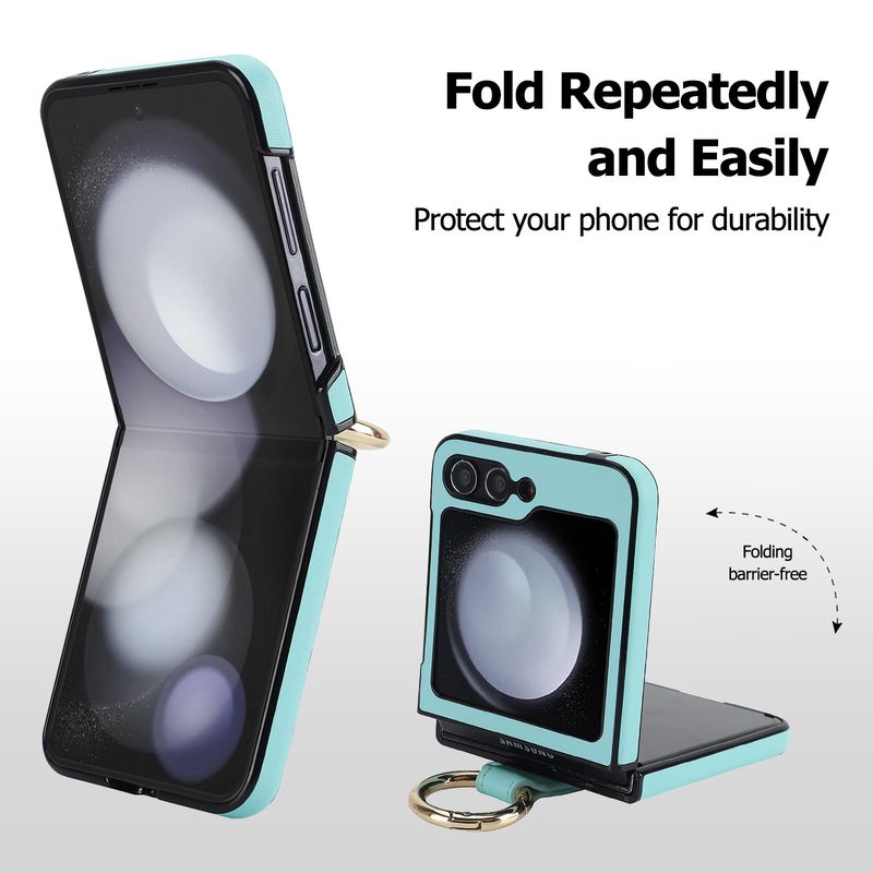 Applicable to Samsung ZFlip6 mobile phone case, rhombus ring, small fragrant wind folding protective case, zflip5/4 leather case, high-end._voghion.com
