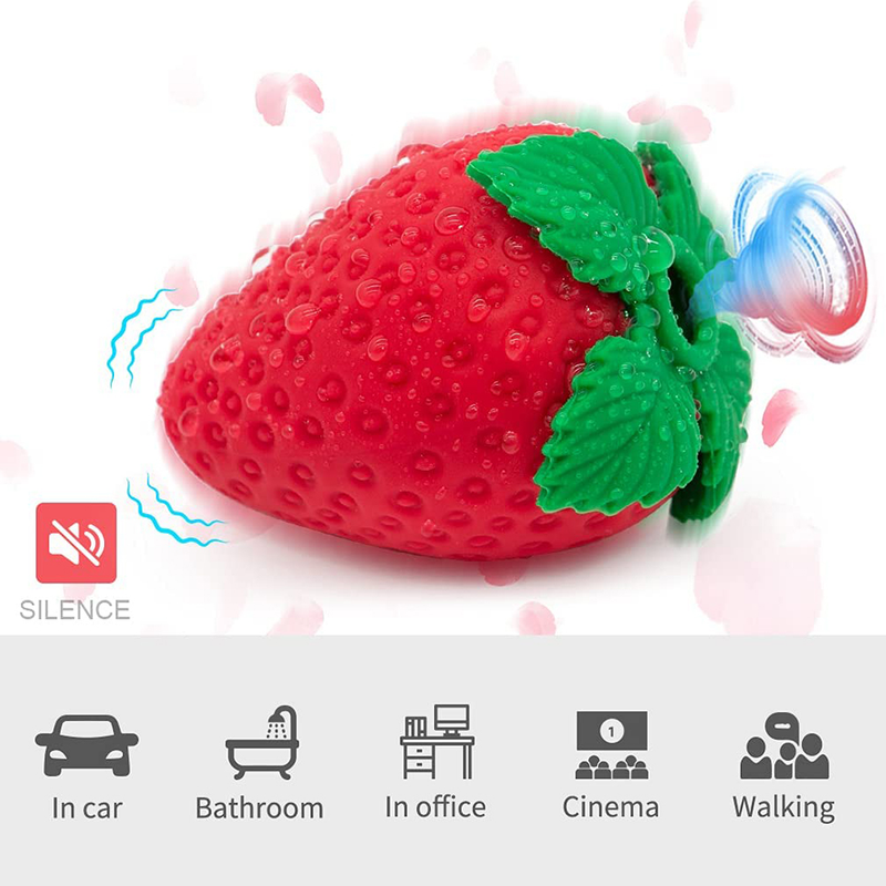 Stimolatore del clitoride con ventosa per capezzoli a forma di fragola, vibratore a ventosa a 8 velocità, punto G, per W_voghion.com