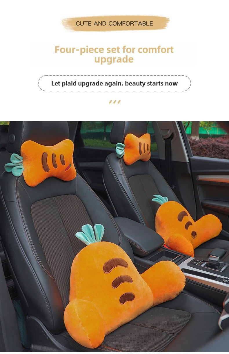 Pernă de gât auto pentru tetiera auto, pernă de pluș drăguță cu desene animate creative pentru femei, pernă pentru scaun auto, pernă pentru talie auto_voghion.com