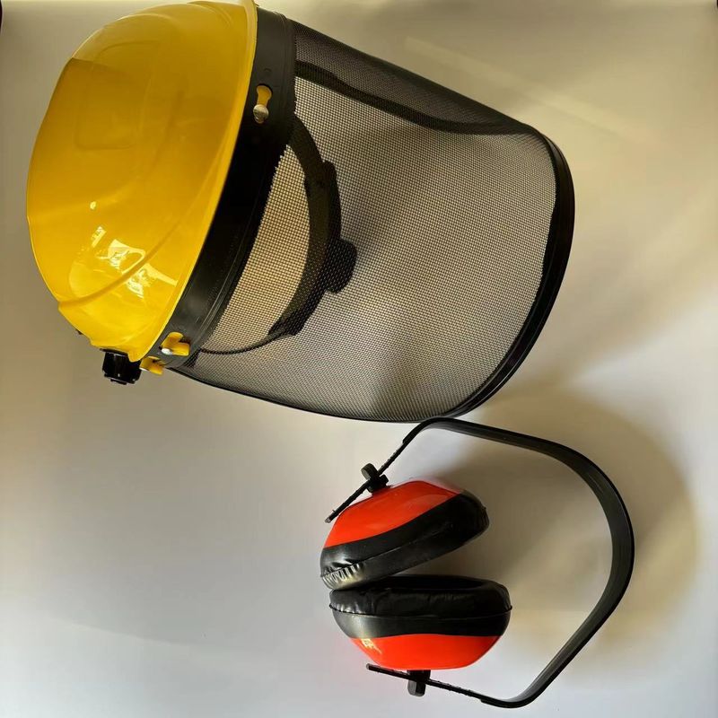 LazyZoom Garden Pruning Steel Mesh Lawn Mower Explosion-Proof Impact-Resistant Grass Cutting Hat Logging Protective Face Shield_voghion.com