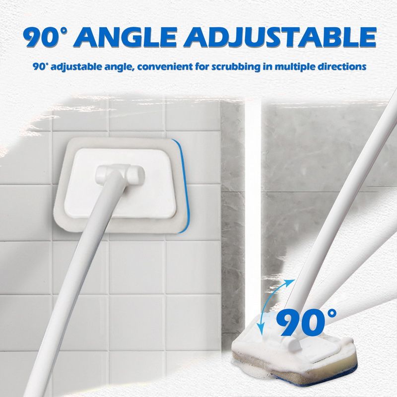 Bathroom Sponge Cleaning Brush Multi-Functional Tool Long Handle Removable Household Floor Bathtub Brushes Ceramic Tile Brush_voghion.com