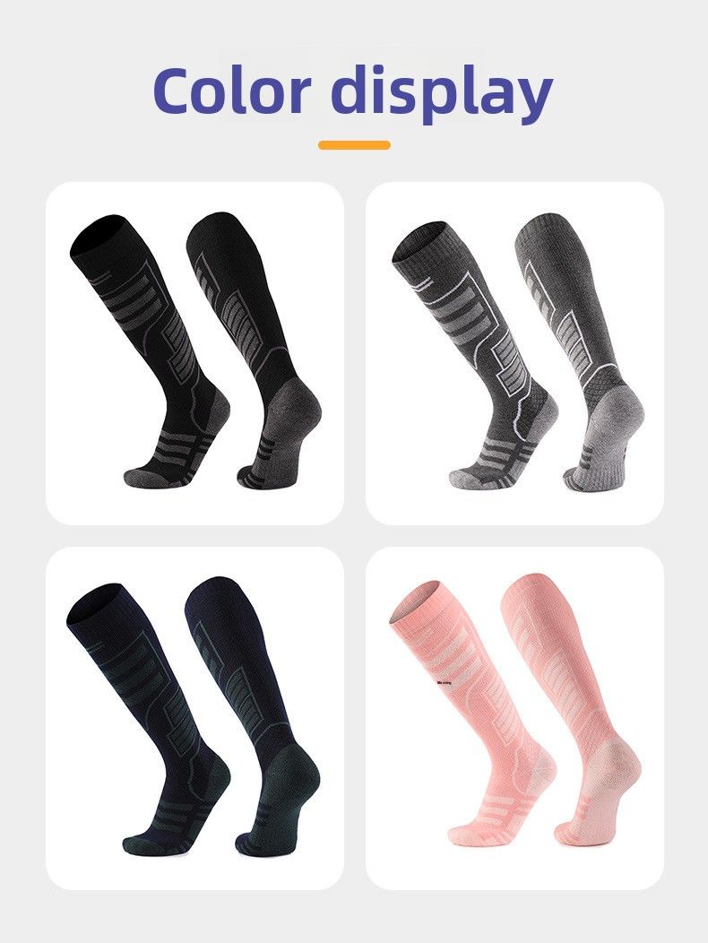 Autumn Winter Thickened Thermal Quick-Dry Merino Wool Long Tube Snow Non-Slip Wear-Resistant Ski Socks_voghion.com