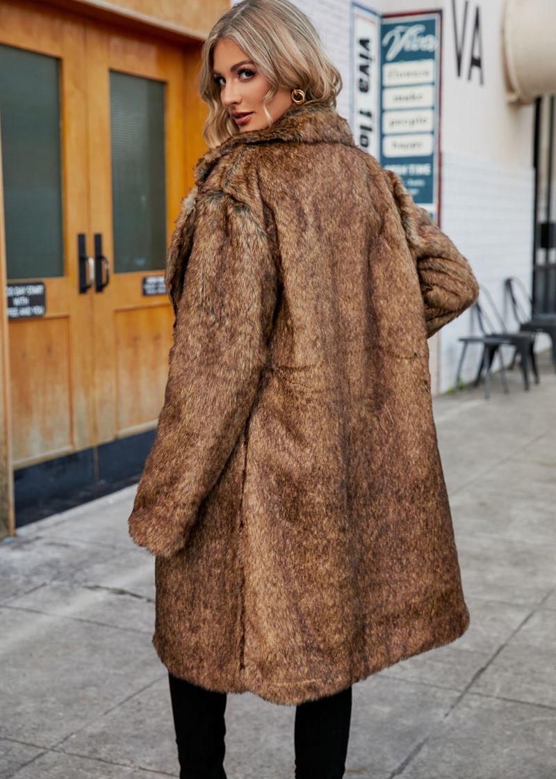 Women's Clothing Faux Fur Coat Artificial Fur Coat Imitation Fox Fur Coat Suit Collar Coat_voghion.com