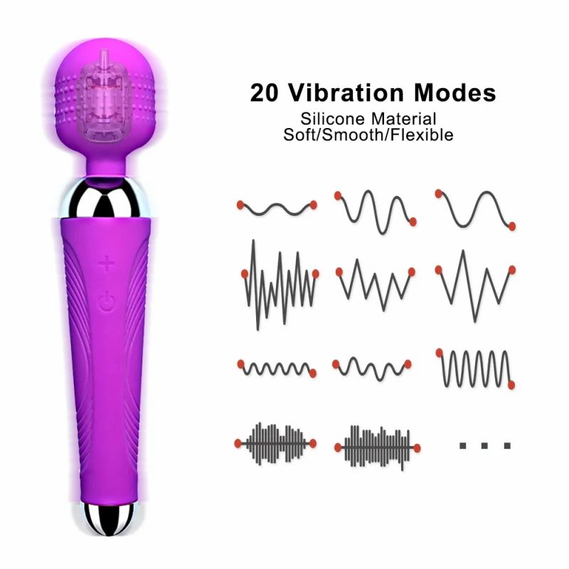 Vibrador AV potente de 20 velocidades, varinha mágica, brinquedos sexuais para clitóris_voghion.com