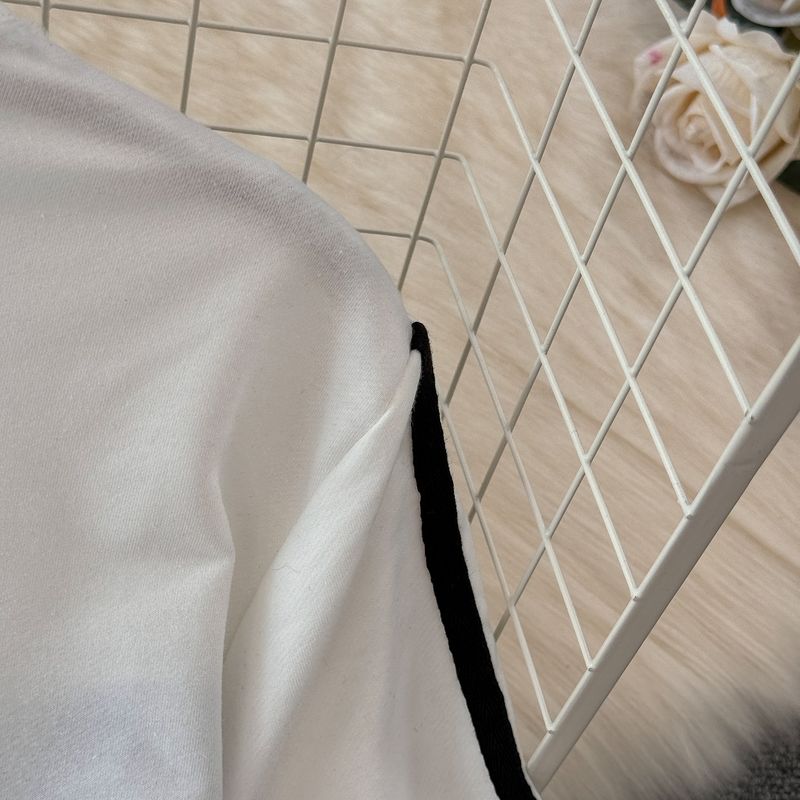 Projekt odzieży damskiej Koszulka z krótkim rękawem Patchwork Denim Top Wysoki stan Swobodne proste spodnie Dwuczęściowy garnitur_voghion.com