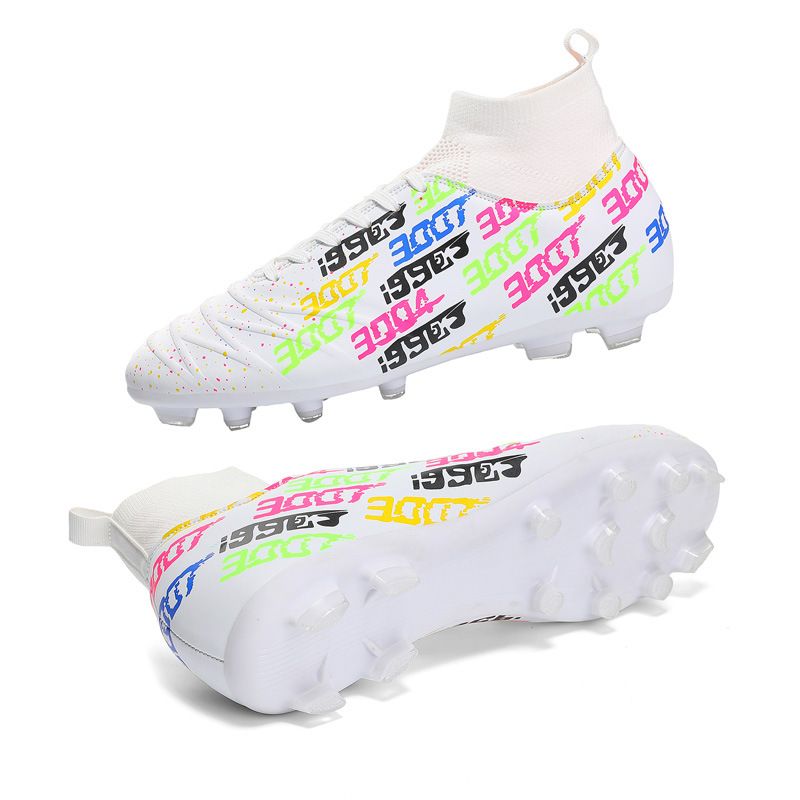 31-48 High-Top Leder Fußball Große Größe Unisex Kinder Broken Turf Lange Stollen Gemischte Trainingsschuhe_voghion.com