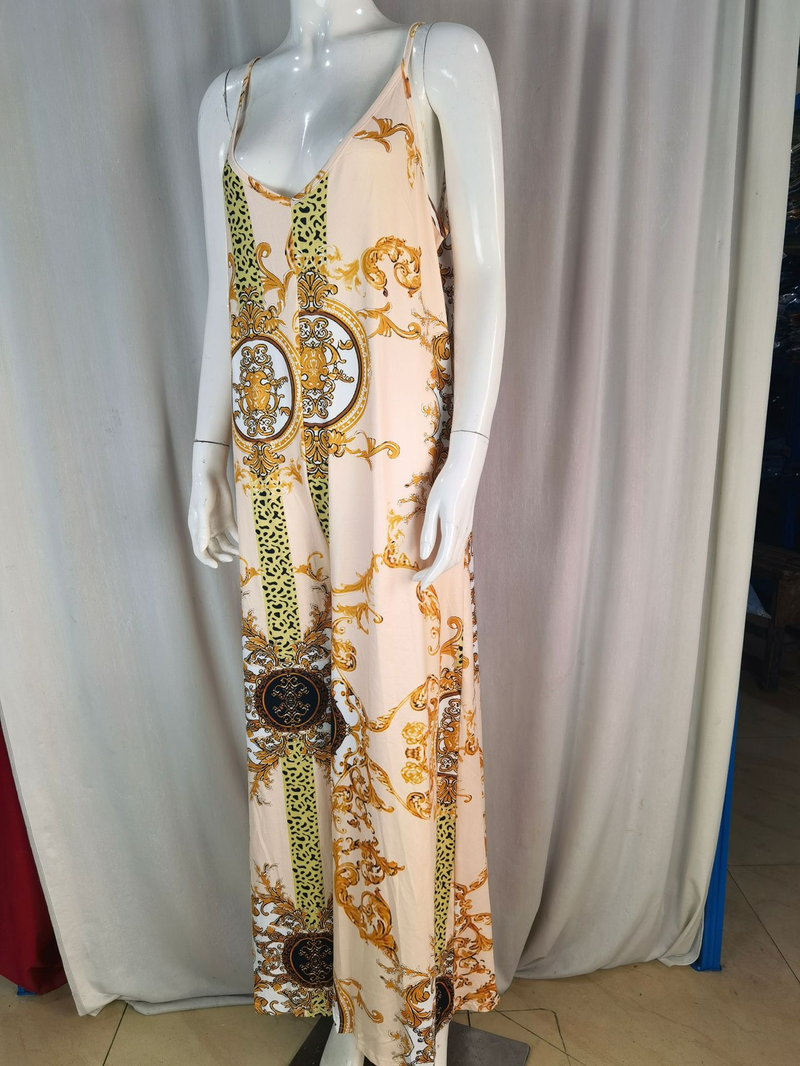 Women's clothing independent station casual printed backless sexy jumpsuit_voghion.com