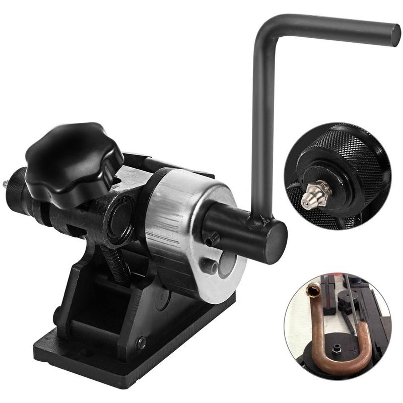 VEVOR Ring Roller Bender, 3in Ring Size, 1/4in Round Steel & 1"x3/16" Flat Steel Capacity, Portable Hand Crank Ring Roller_voghion.com