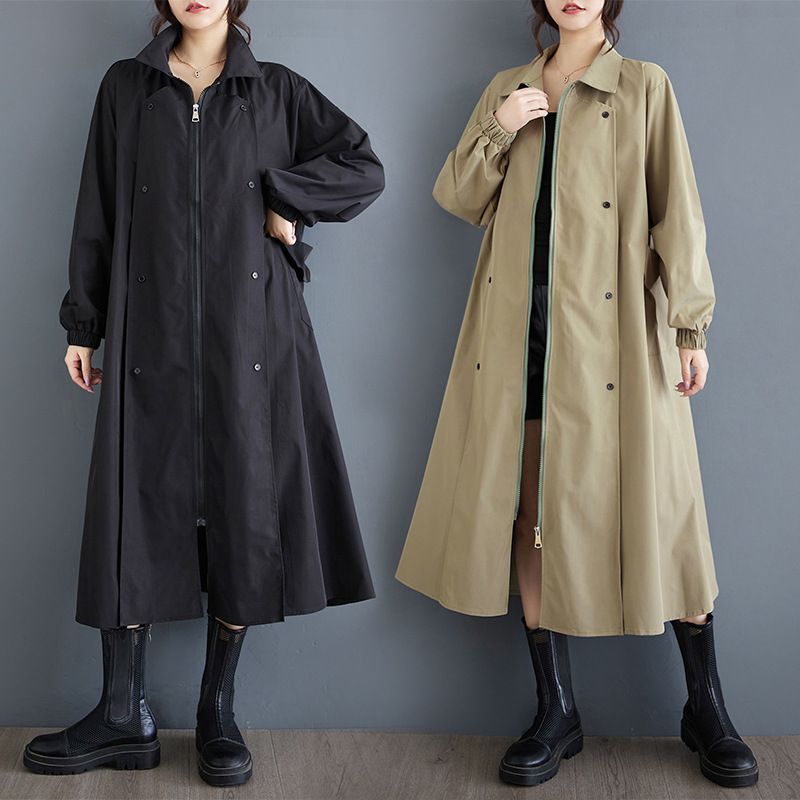 Collezione autunnale da donna di grandi dimensioni, nuova, ampia e alla moda, taglio tridimensionale, tasca grande, lunghezza media_voghion.com