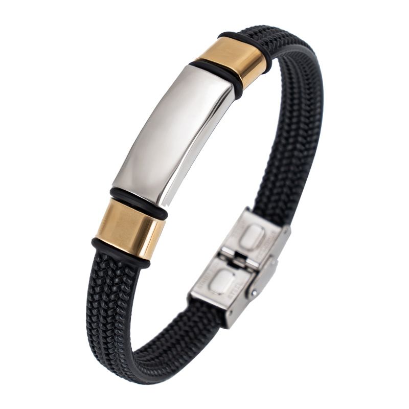 European And American Cross-Border New Men's Punk Hip-Hop Sports Trendy Versatile Silicone Stainless Steel Couple_voghion.com