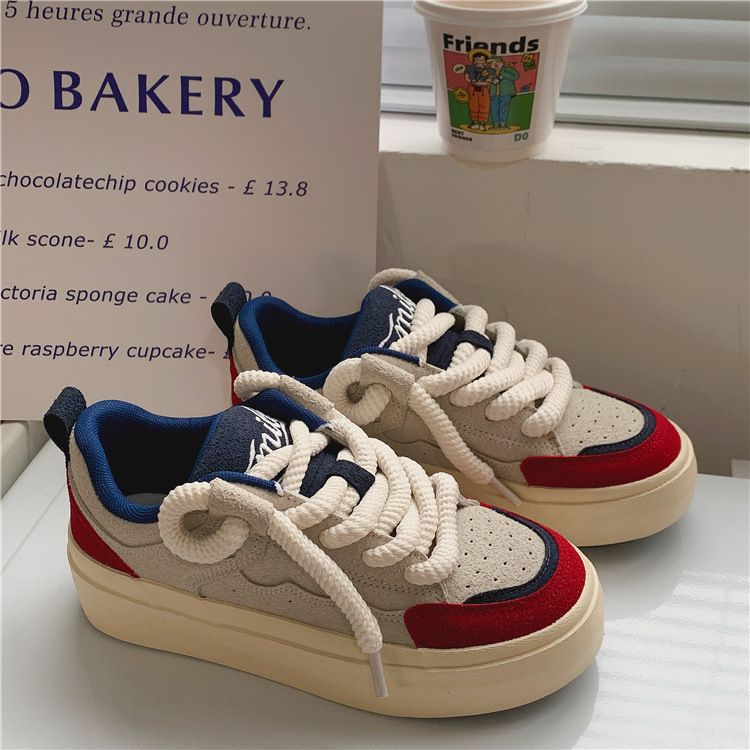 Minority Original Design Thick Rope Bread Shoes Women 2023 New Comfortable Chic Small White Shoes Women's Casual Skateboard Shoes_voghion.com