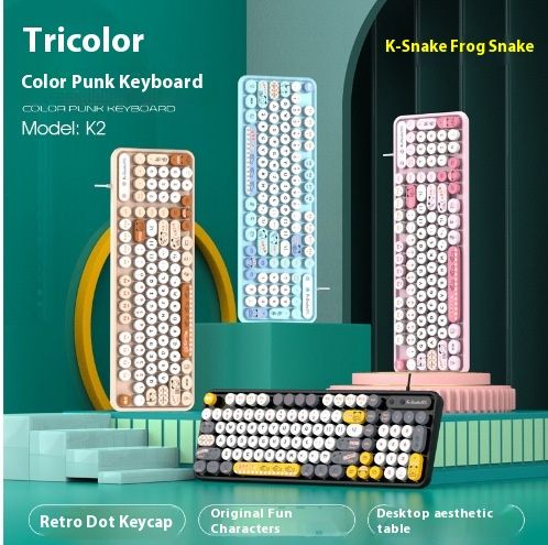Viper K2 kabelgebundenes USB-Tastatur- und Mausset Punk Multi-Color Desktop-Computer Laptop Büroset_voghion.com