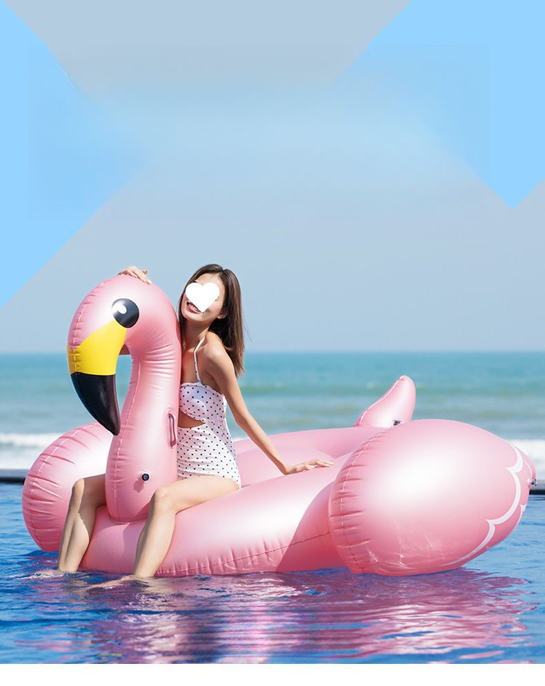 Summer Entertainment Water Bed Ins High-Value Inflatable Flamingo Adult Floating Row Swimming Ring Air Cushion_voghion.com