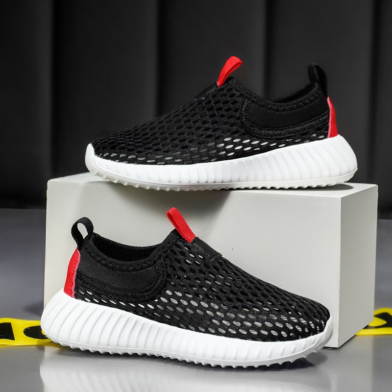 Scarpe sportive traforate da bambino, estive 2025, traspiranti, con un solo piede, in rete singola, per bambini_voghion.com