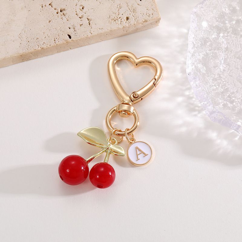letter Key Chain Charm Bag Accessories DIY Alloy Cherry Charm_voghion.com