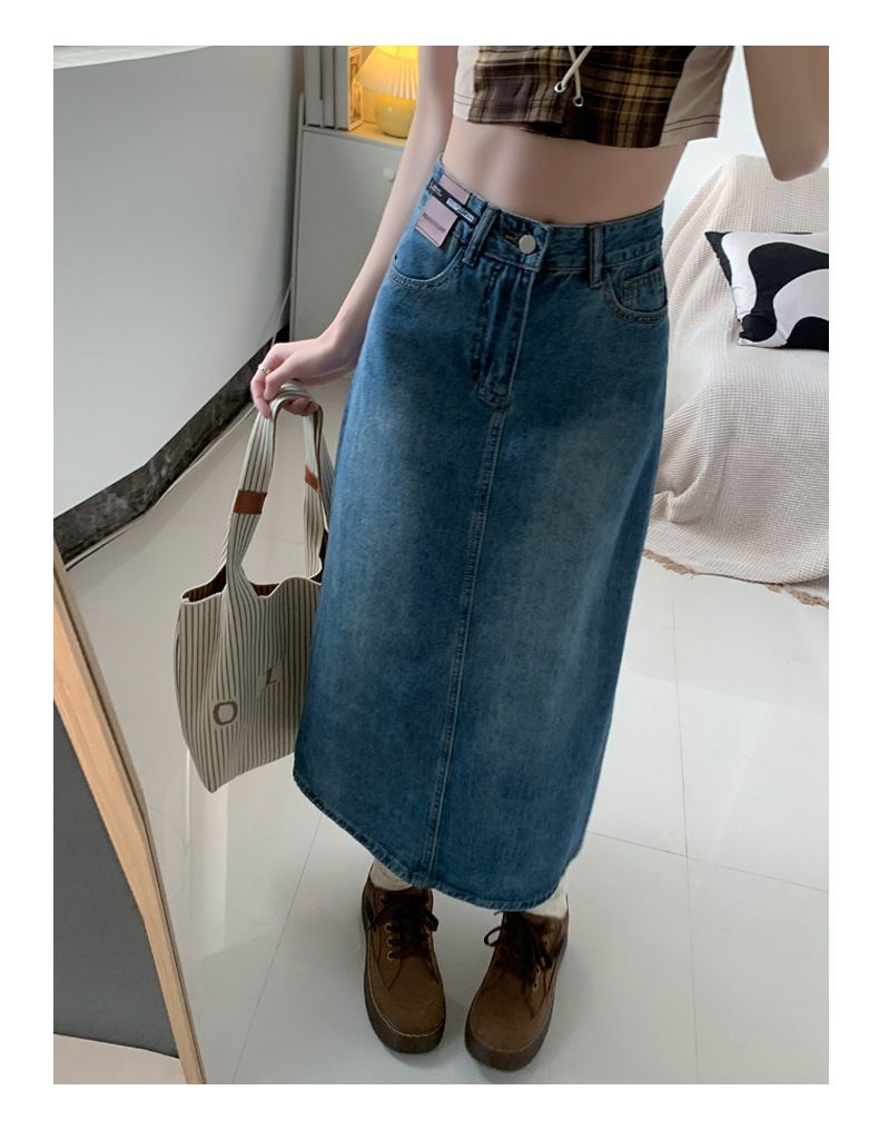 Gonna da cowboy, nicchia femminile, metà corpo a forma di pera, che copre la carne, mostra magrezza, design di media lunghezza a trapezio, alta_voghion.com