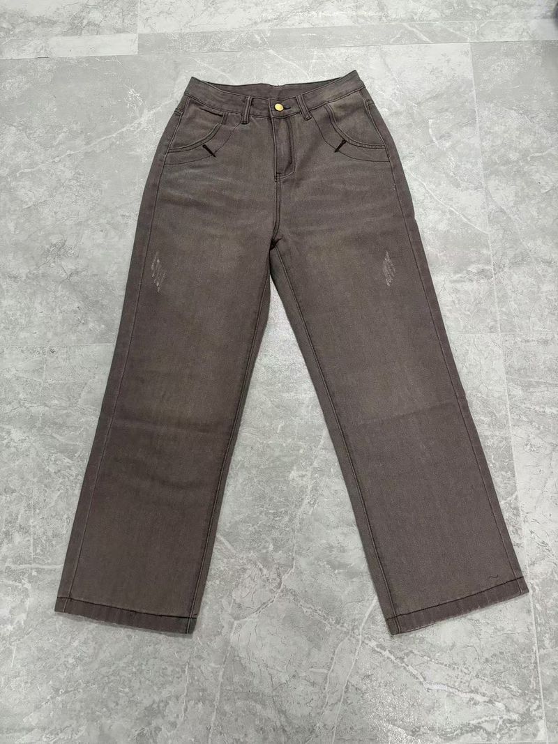 Vêtements pour femmes Pantalons larges droits décontractés à la mode rétro pour femmes Jeans populaires pour femmes_voghion.com