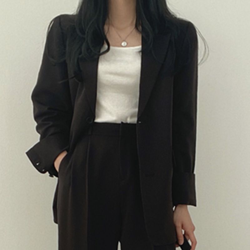 Blazer marrone da donna 2023 primavera e autunno taglia piccola, nuovo stile coreano, abito casual alla moda_voghion.com