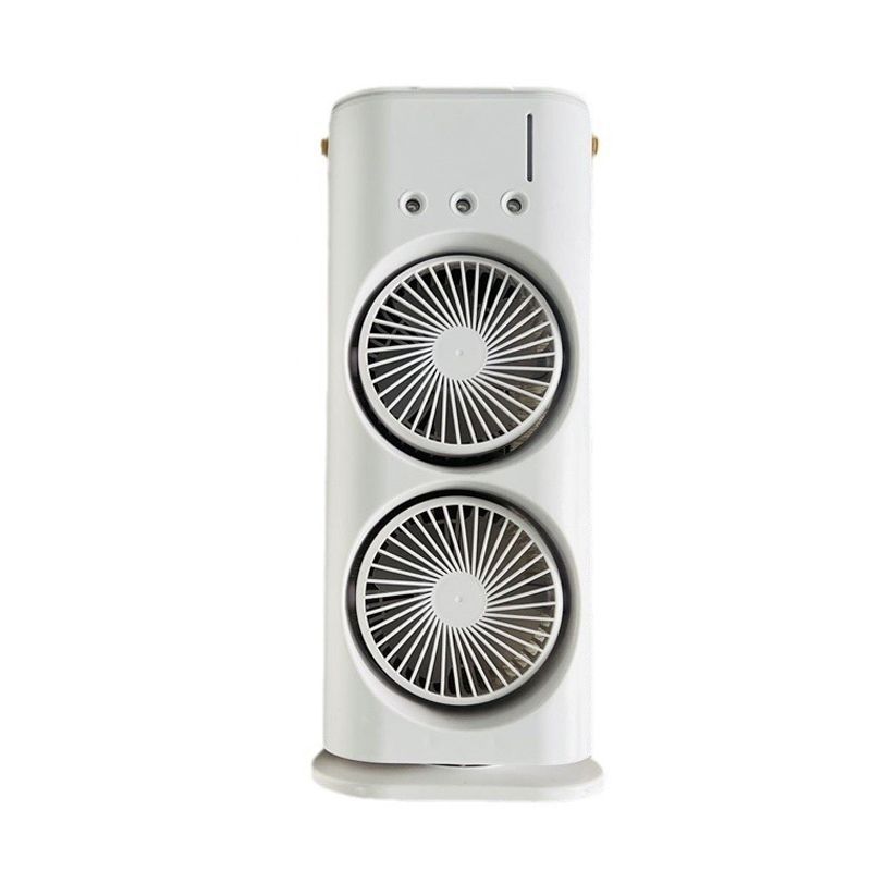 Umidificatore a spruzzo a doppia testa, con ricarica USB, per desktop e dispositivi mobili, con forte vento e raffreddamento ad acqua, ventilatore elettrico_voghion.com