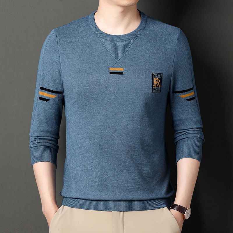 Middle aged undergarment knitted for spring and autumn, dad's men's casual sweater_voghion.com