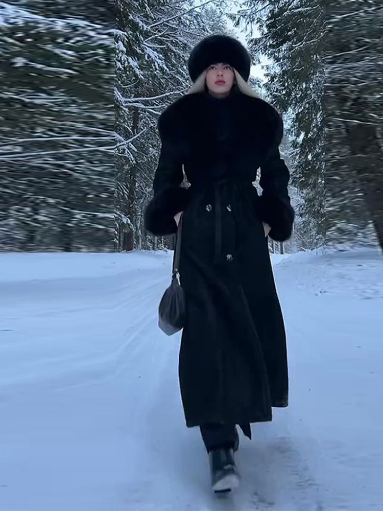 Oversized Cocoon Coat – Minimalist Longline Wool-Blend Overcoat With Dropped Shoulder Silhouette (Black/Yellow, S/M/L For Effortless Urban Layering)_voghion.com