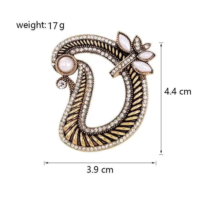 Professionelle Amasht Buchstabe G Brosche High-End Damen Exquisite Retro Einfache Pin Pullover Anzug Xiaoxiang Schmuck_voghion.com