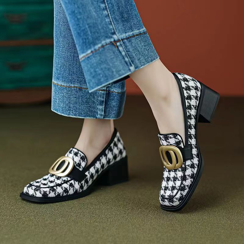 Englisches kleines Leder für Frauen Tausend Vogelgitter, ein Nischenmädchen in der Frühlings-Herbstsaison, neue Stile mit faulen_voghion.com