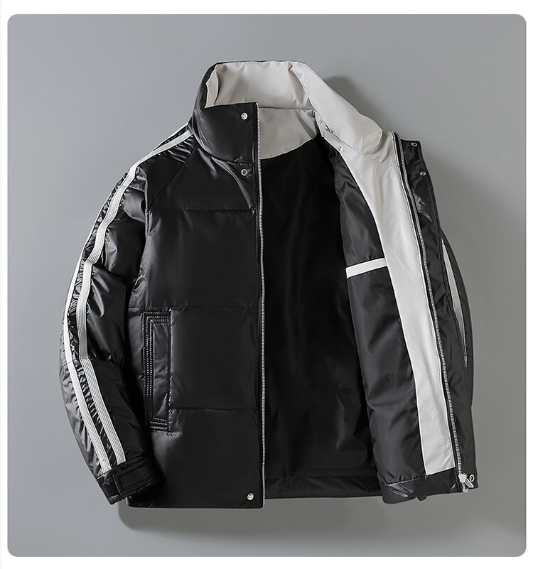 Piumino da uomo nuovo autunno e inverno 2024 caldo piumino d'anatra bianco di tendenza con colletto in piedi ispessito_voghion.com