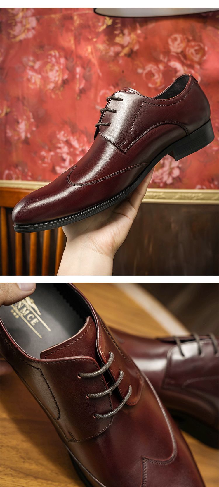 Voyage Factory In Stock Business Brogue Men's New British Style Pointed Leather Men Derby Wedding Shoes_voghion.com